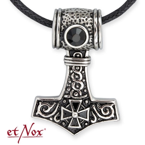 Wikinger Mjölnir Thorshammer Mini Zopf Edelstahl Anhänger