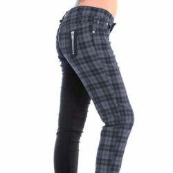 Tartan-Black Jeans, schwarz/grau