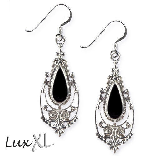 O1191-LuxXL-Ohrringe-Onyx-Ornament-925-Sterling-Silber-1