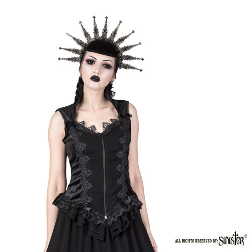 1121 – Black soft drill medieval ftted top by Sinister
