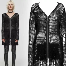 Screamo Black Knit Cardigan