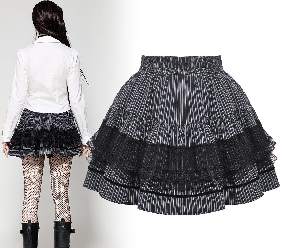 dark-carnival-black-and-white-striped-mini-skirt-kw366 (2)