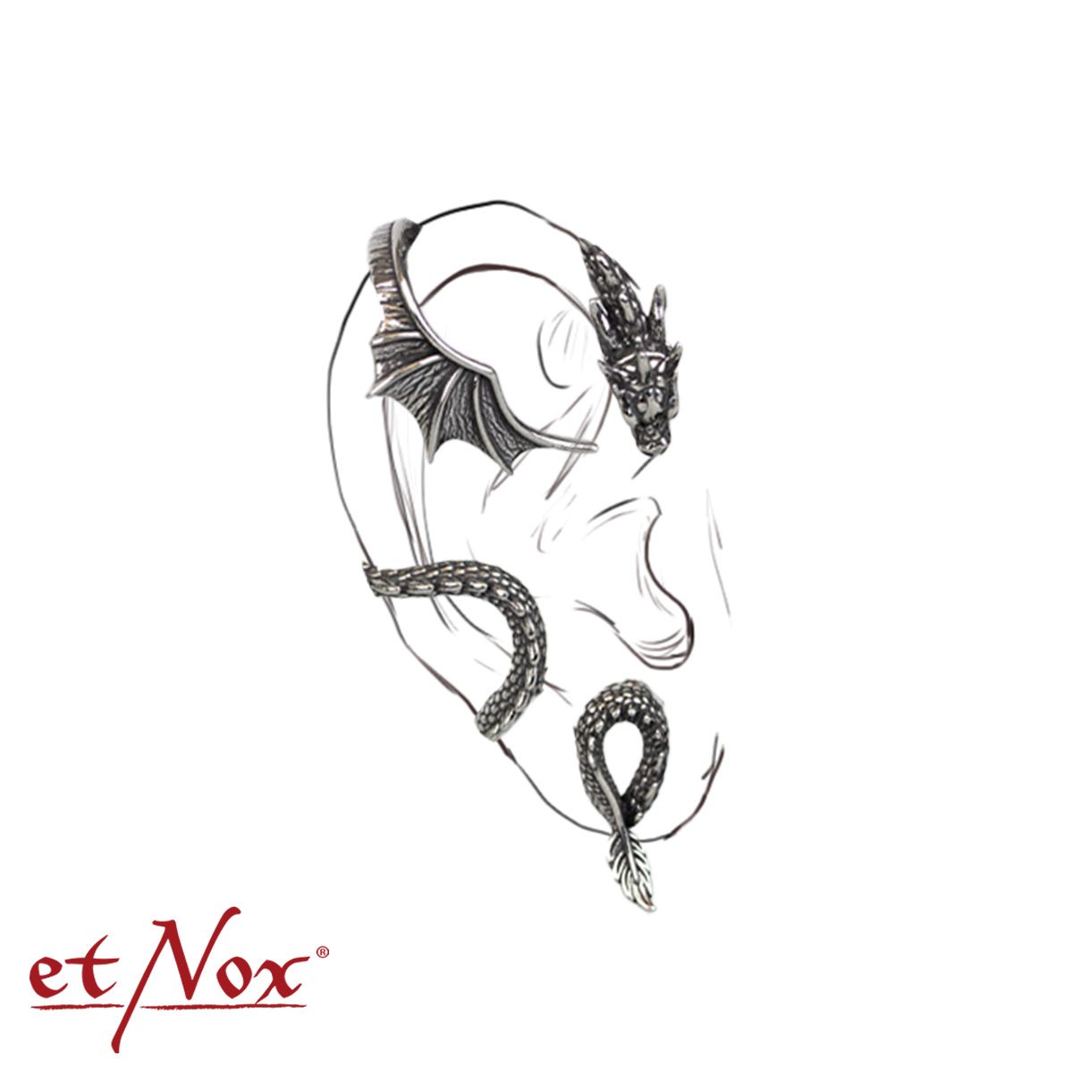 SO4053R-etNox-Designer-Ohrring-Gefluegelter-Drache-Edelstahl-rechts-2
