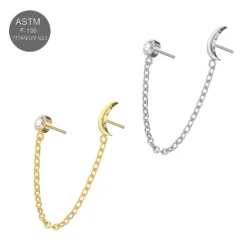 Titan Labret mit Push Fit Stecker "Moon & Crystal"