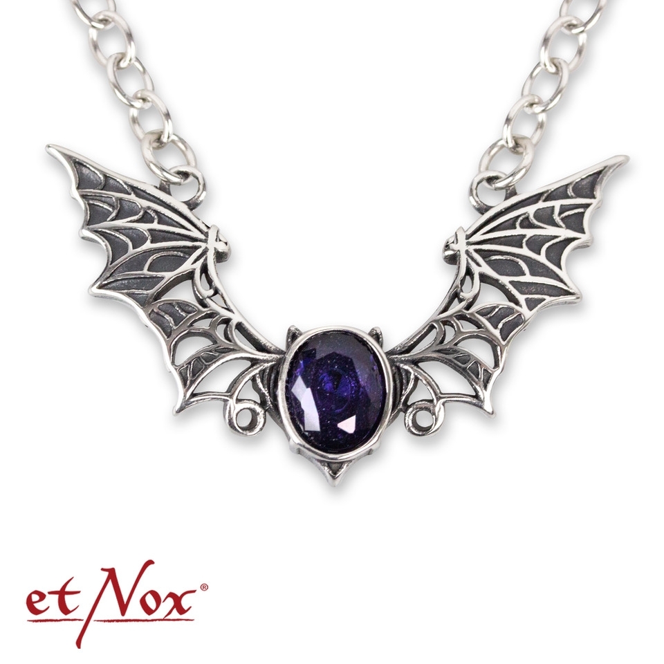 Edelstahl-Halskette "Purple Bat"