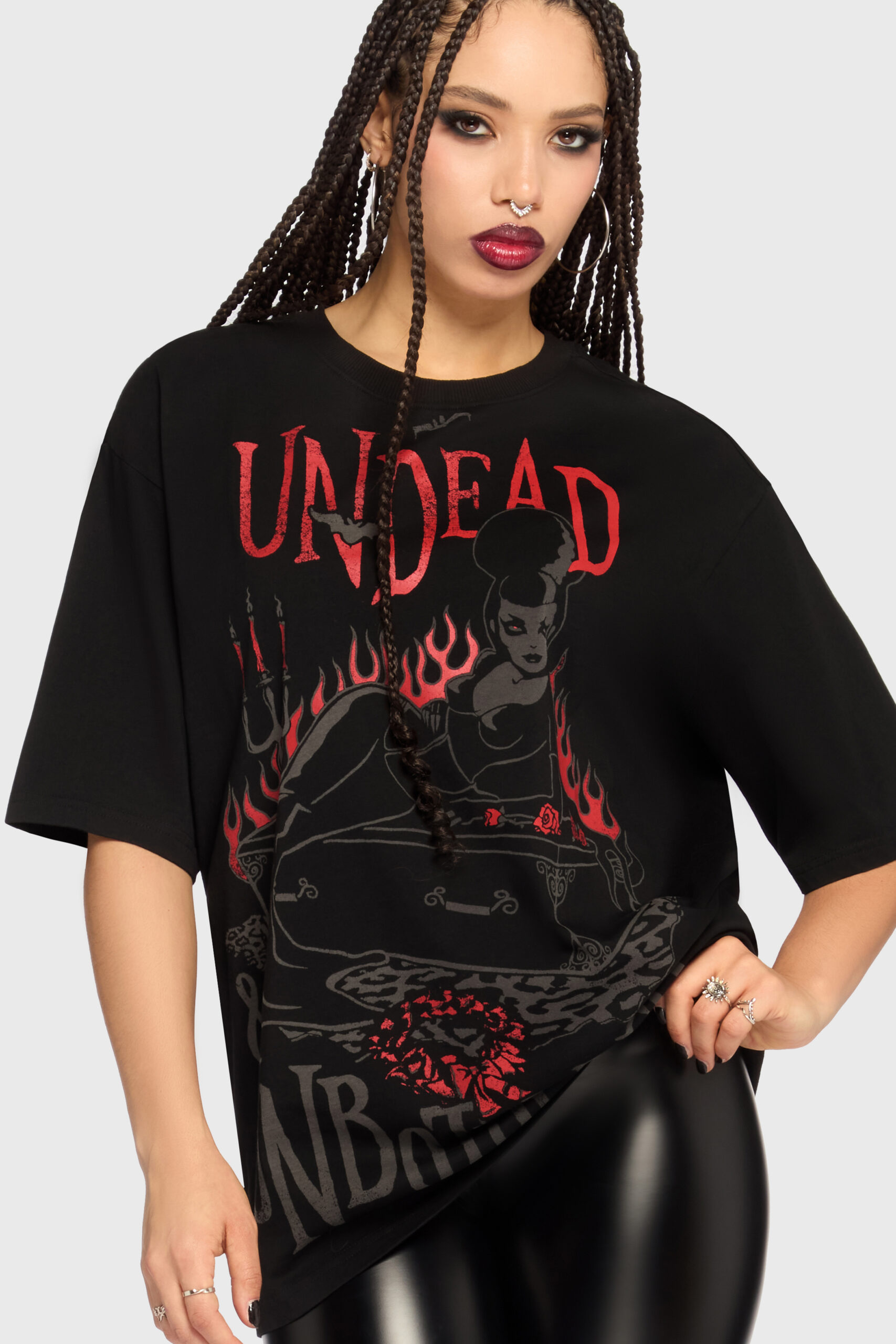 Undead & Unbothered Boxy T-Shirt von Killstar