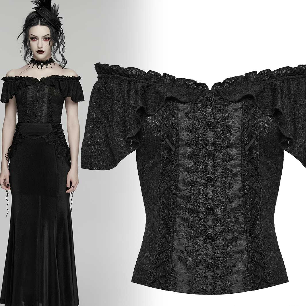 Mourning Orchid Off-Shoulder-Top