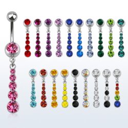 Bauchnabelpiercing "Kristallkette", Chirurgenstahl 316L