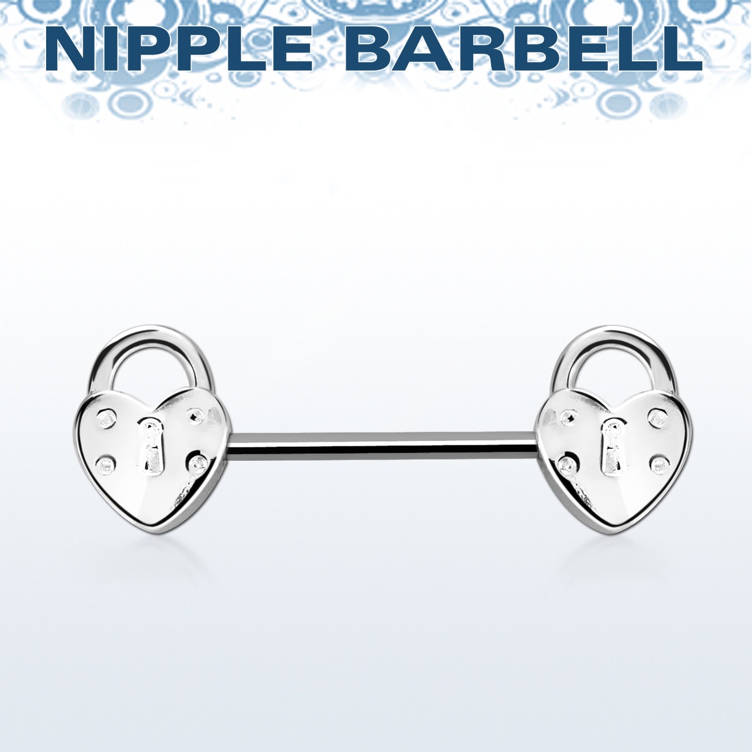 Nippelpiercing "Herzförmiges Schloss", Chirurgenstahl 316L