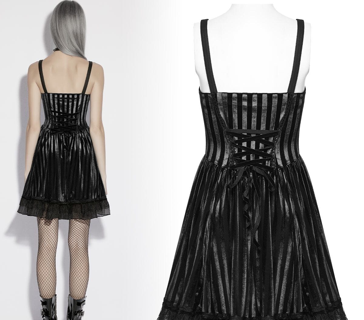 Marionette Black Velvet Dress – Bild 2