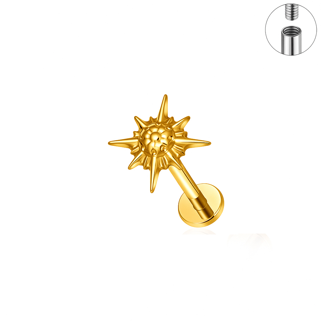 Piercingstecker "Polarstern", Titan – Bild 3