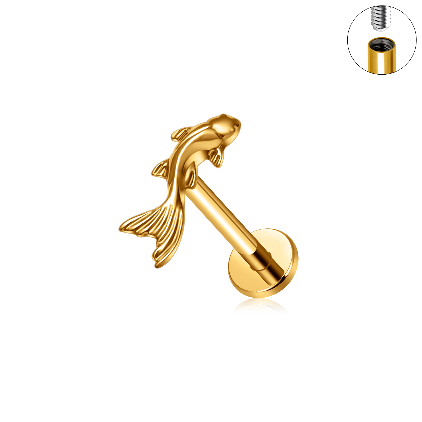 Piercingstecker "Koi", Titan – Bild 3