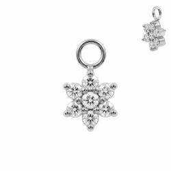 Piercinganhänger "Kristallblume", Chirurgenstahl 316L