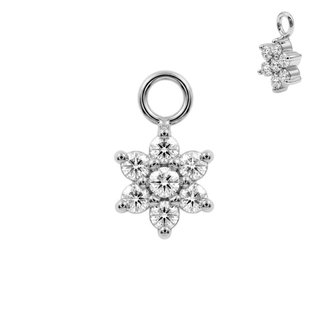 Piercinganhänger "Kristallblume", Chirurgenstahl 316L