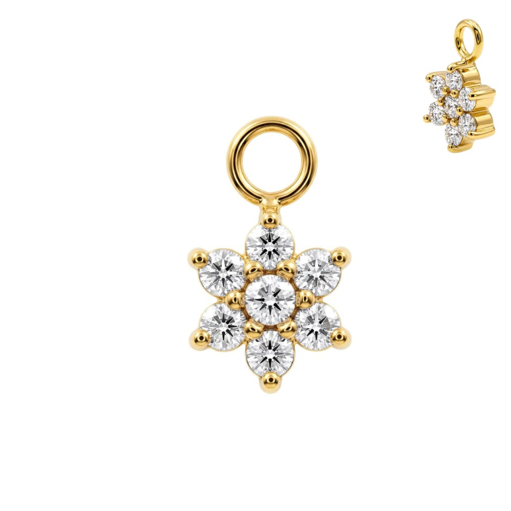 Piercinganhänger "Kristallblume", Chirurgenstahl 316L – Bild 2