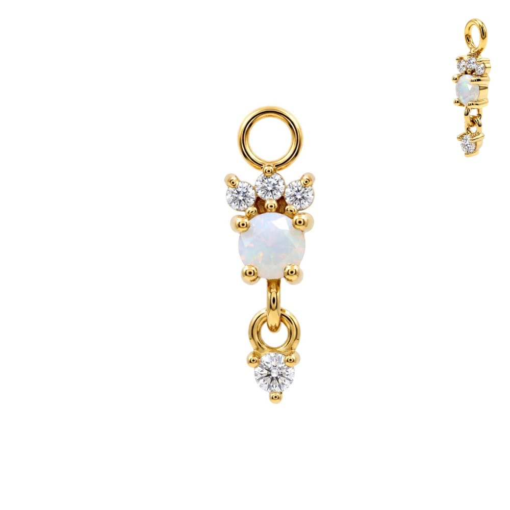 Piercinganhänger "Opalblüte", Chirurgenstahl 316L – Bild 2