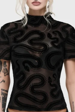 Serpentes Mesh Top von Killstar