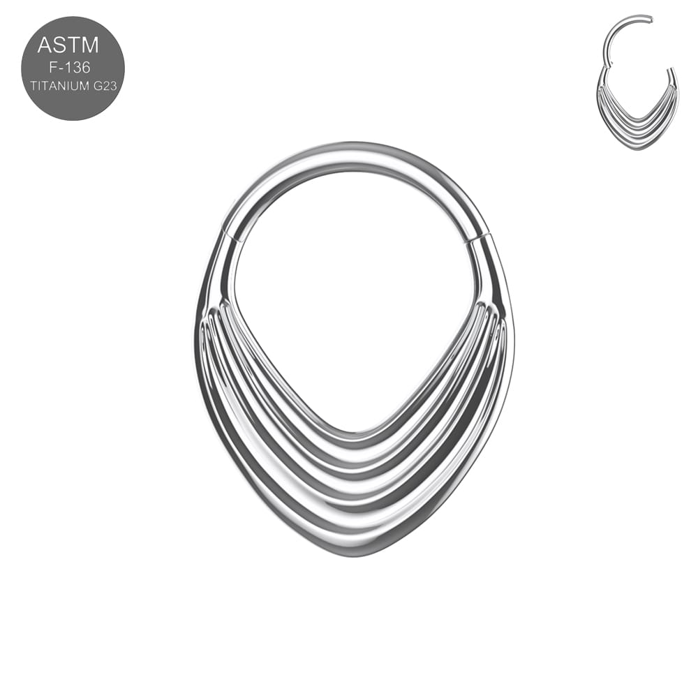 Piercingclicker "Layered Teardrop", Titan
