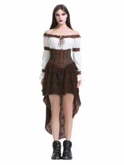 Mieder-Rock Steampunk, braun