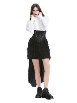 Miederrock Steampunk, schwarz